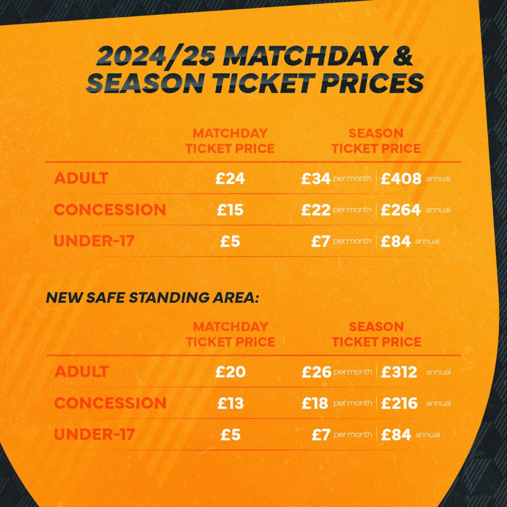 CLUB DEVELOPMENTS & SEASON TICKET PRICING AHEAD OF THE 2024/25 CAMPAIGN Football Club
